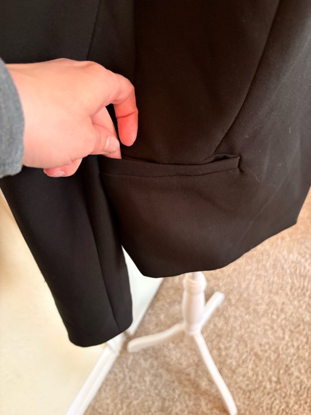 Halogen Black Collarless Open-Front Blazer - Picture 3 of 7